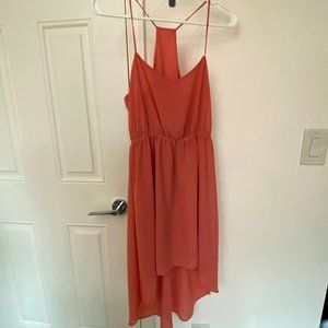 Forever 21 Coral Orange Hi-Lo Maxi Dress